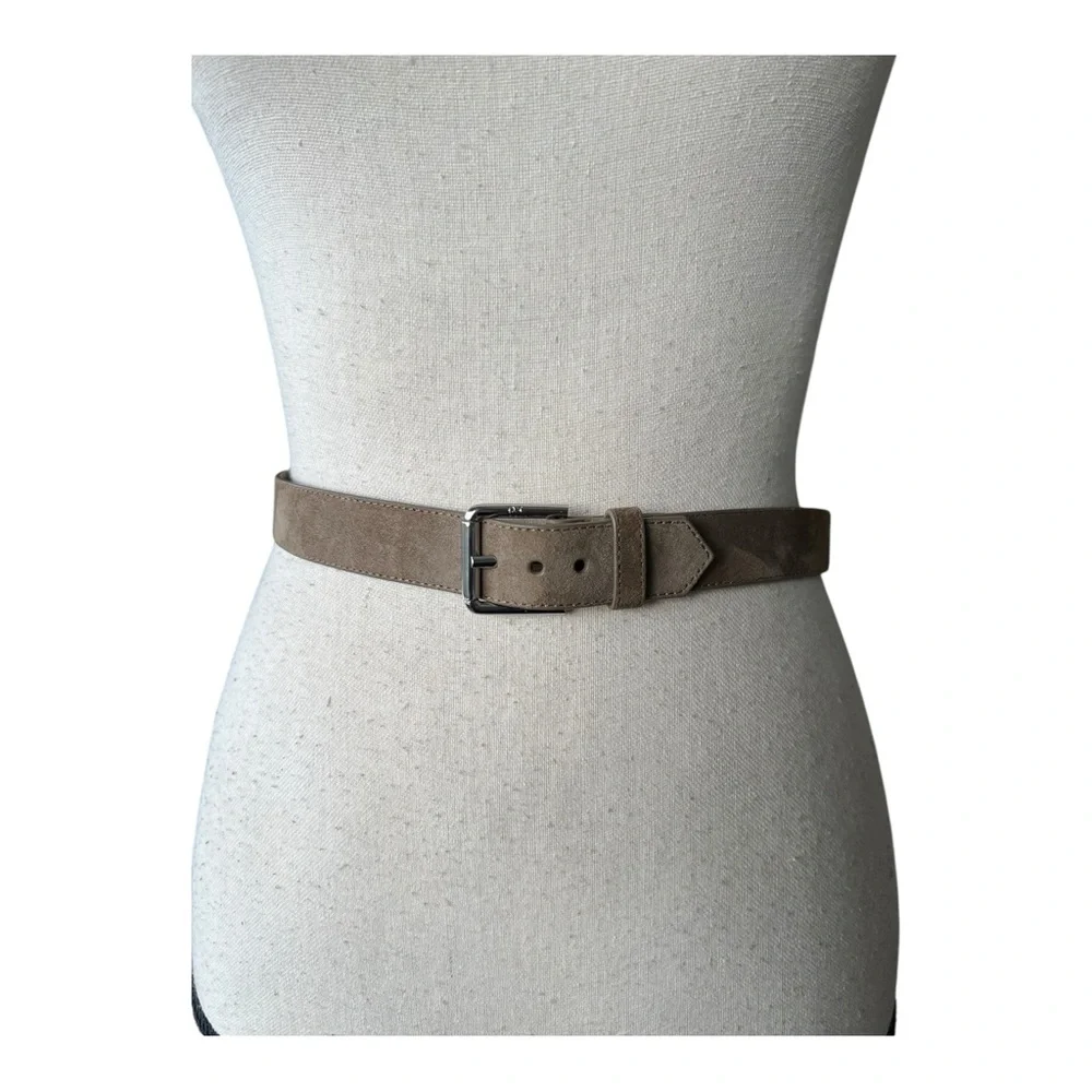 Vintage Tan Belt with Silver Buckle Size S